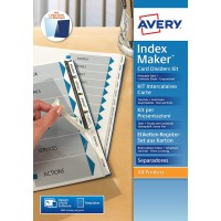 AVERY - Kit d'intercalaires IndexMaker non perfores 12 touches, Page de sommaire et onglets personnalisables et impr