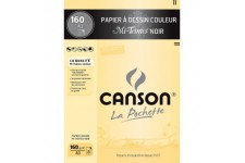 CANSON Pochette papier dessin couleur MI-TEINTES noir A3 8 feuilles 160g/m²
