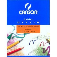 Canson - Cahier a dessin 17x22 - 16 pages - uni