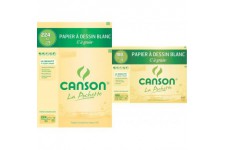 CANSON Pochette papier a dessin blanc "C" a GRAIN A3 10 feuilles 224g/m² & Pochette papier a dessin blanc "C" a 