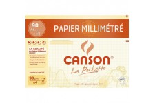 CANSON Pochette papier millimetre bistre A4 12 feuilles 90g/m²