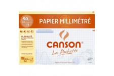 CANSON Pochette papier millimetre bleu A4 12 feuilles 90g/m²