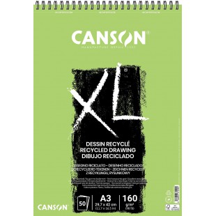 CANSON Album 50 feuilles XL® RECYCLe - spirale petit cote - A3 160g/m²