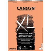 CANSON Album 120 feuilles XL® CROQUIS Extra-blanc - spirale petit cote - A3 90g/m²