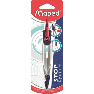 Maped - Compas Maped Stop System - Systeme de Verrouillage Brevete - Trace Parfait - Compas Mine Avec Securite Protege Pointe Se