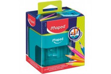 Maped - Taille-Crayon electrique a  piles - 1 trou Diametre Standard 6 a  8 mm - Taillage automatique et rapide - Avec reservoir