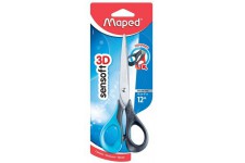 Maped - 1 Paire de Ciseaux Sensoft a  Anneaux souples et ergonomiques 16cm pour Droitiers - Coloris Aleatoire Bleu, Rose ou Roug