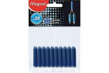 Maped 221910 Cartouches d'encre effacable - Bleu (Lot de 20)