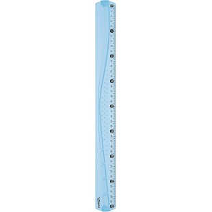 Maped - Regle 40 cm Flex - Regle Souple et Resistante - Avec Bords Anti-taches - Coloris Transparent Aleatoire Bleu ou Vert