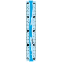 Maped - Double decimetre Incassable - Regle 20cm - Prehension ergonomique - Coloris Aleatoire Vert ou Bleu