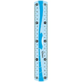 Maped - Double decimetre Incassable - Regle 20cm - Prehension ergonomique - Coloris Aleatoire Vert ou Bleu