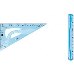 Maped - equerre Incassable - equerre 60° grand cote 21 cm - equerre Scolaire Astucieuse avec 0 dans l'Angle Droit - 