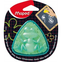 Maped m258600 - eponge Sponge Boite de table, forme triangulaire, vert/jaune