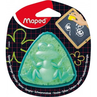 Maped m258600 - eponge Sponge Boite de table, forme triangulaire, vert/jaune