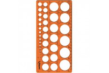 Maped - Trace-Cercles Pairs et Impairs de 1 a 35 mm - 39 Cercles - Regle 22 cm - Pochoir Technic - Antichoc - Normo