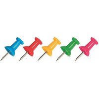 Maped 345011 25 chincheta - Punaises (Bleu, Vert, Rose, Rouge, Jaune, en ABS, acier, France, boite)