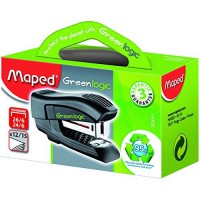 Lot de 20 : Maped M353011 Greenlogic Mini Agrafeuse en plastique recycle jusqu'a 15 feuilles Noir