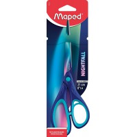 Maped - Ciseaux 21 cm Nightfall - Anneaux Confortables avec Revetement Soft - Lames en Acier Inoxydable - Ciseaux Scolaires des 