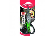 Maped Sensoft 484310 - fluorescent Ciseaux avec des poignees asymetriques flexibles, 5 pouces, coloris aleatoire