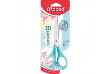 Maped - Ciseaux Sensoft 16 cm avec Anneaux Souples et Ergonomie 3D - Ciseaux Scolaires des 12 Ans - Pour College et 