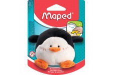 Maped - Brosse Peluche Pingouin en Microfibre - eponge Effaceur Ardoise - Brosse Tableau Blanc - Lavable en machine - a  Partir 