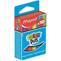 Maped m593501 - Craie Color Peps, Lot de 10, rond, assortis