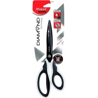 Maped - Ciseaux DIAMOND 21 cm asymetriques - Anneaux Double Peau - Lames en Acier Inoxydable - Garantie a  Vie noir 697910