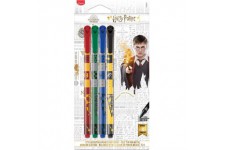 Maped - 4 Feutres Graph'Peps Harry Potter - Pointe Moyenne 0,8 mm - Confort d'ecriture et Dessin - 4 Stylos Feutres Noir, Vert, 