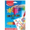 Maped - Crayons de Couleur Color'Peps Classic - 36 Couleurs Vives - Crayon de Coloriage Triangulaire Ergonomique - Pochette Cart