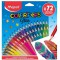 Maped - Crayons de Couleur Color'Peps Classic - Palette de 72 Couleurs Vives - Crayon Triangulaire Ergonomique - Poc