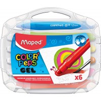Maped - Crayons Gel Aquarellables - 6 Craies de Coloriage Tendres - En Plastique + Systeme Twist qui Garde les Mains