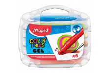 Maped - Crayons Gel Aquarellables - 6 Craies de Coloriage Tendres - En Plastique + Systeme Twist qui Garde les Mains