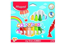 Maped Color'Peps Gros Feutres de Coloriage Premier age pour Bebe et Enfant des 1 an avec Pointe Securisee et Encre Lavable a  l'