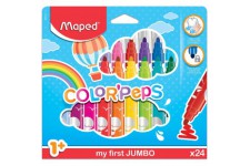 Maped Color'Peps Gros Feutres de Coloriage Premier age pour Bebe et Enfant des 1 an avec Pointe Securisee et Encre Lavable a  l'