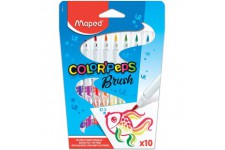 Maped Color'Peps Feutres de Coloriage Pinceaux Brush Pointe Extra Souple de 2,8mm et Encre Lavable a l'eau - Etui d