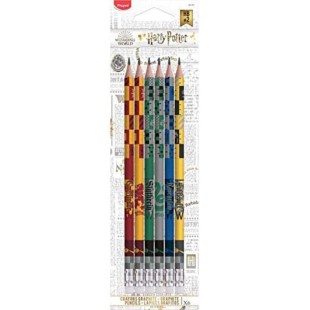 Maped - 6 Crayons Graphite Black'Peps Harry Potter HB Embout Gomme - Crayons a  Papier Harry Potter - Lot de 6 Crayons dessin