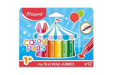 Maped Color'Peps Craies de Coloriage Cire pour Enfant, Forme Triangulaire, Premiers Crayons de Couleur pour Bebe des 