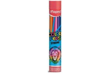 Maped - Crayons de Couleur Strong Color'Peps - 12 Crayons de Coloriage Ultra-resistants et Ergonomiques - Tube en Me