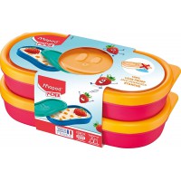 Maped- Concept Kids Boite a gouter, 870901, Rose, 2X 150 ML