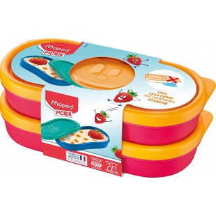 Maped- Concept Kids Boite a gouter, 870901, Rose, 2X 150 ML