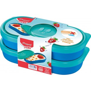 Maped- Concept Kids Boite a gouter, 870903, Bleu, 2X 150 ML