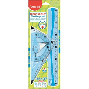 Maped Kit de tracage geometrie incassable - modele aleatoire bleu ou vert