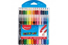 Maped - Combo Pack Coloriage Jungle Color'Peps - 15 crayons de couleur + 12 Feutres Lavables et Resistants au Sechag