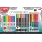 Maped 897417 33 pieces Kit de coloriage Y Compris Brosse, pointes Feutre Fineliner stylos, crayons de couleur et taille-crayon e