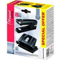 Maped essentials m898014-set agrafeuse et perforatrice en metal noir