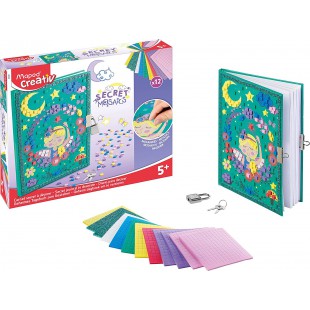 Maped Creativ - Secret'Mosaics Journal Secret - Activite Mosaiques Intuitive avec Planches de Mosaiques Colorees et Adhesives - 