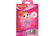 Maped - Trousse Garnie 1 Etage avec 31 Pieces Fournitures Scolaires - Stylo Bille, Gomme, Taille-Crayon, Crayon a  Papier Hb, Cr