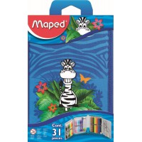 Maped - Trousse Garnie 1 Etage avec 31 Pieces Fournitures Scolaires - Stylo Bille, Gomme, Taille-Crayon, Crayon a  Papier Hb, Cr