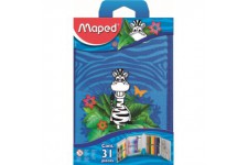 Maped - Trousse Garnie 1 Etage avec 31 Pieces Fournitures Scolaires - Stylo Bille, Gomme, Taille-Crayon, Crayon a  Papier Hb, Cr