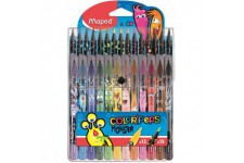 Maped - Combo Pack Monster Color'Peps - 15 Crayons de couleur + 12 Feutres Lavables et Resistants au sechage - Point